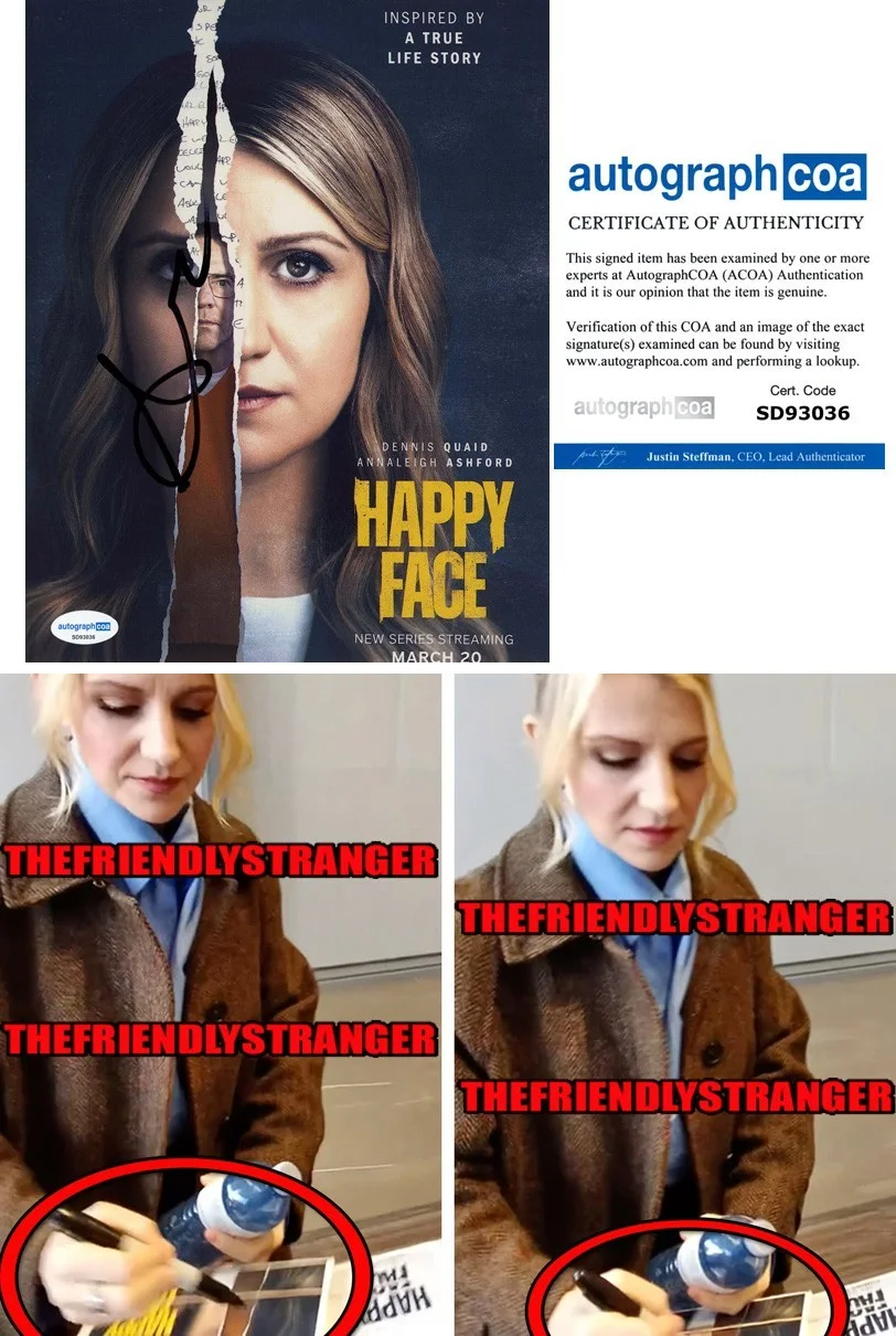 Annaleigh Ashford — Annaleigh Ashford signed "HAPPY FACE" 8x10 Photo a EXACT PROOF Melissa ACOA COA