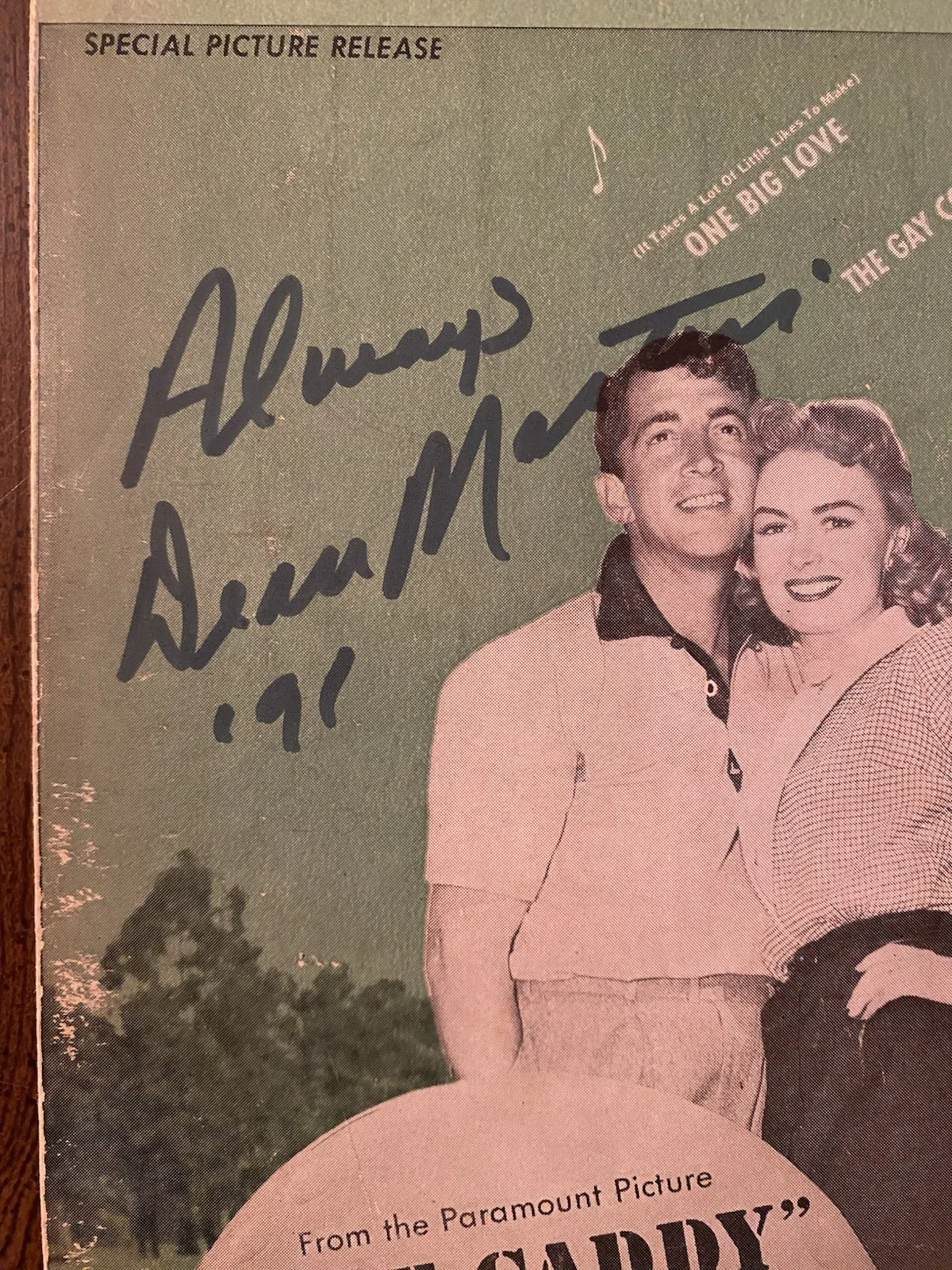 Dean Martin, Jerry Lewis — Jerry Lewis Dean Martin Signed Autographed That’s Amore Sheet Music w/ COA RARE, изображение 2