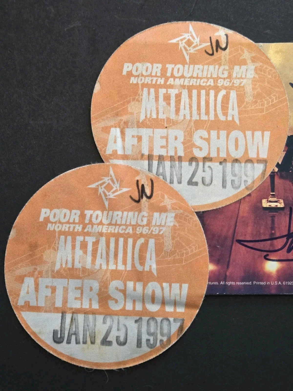 Signed METALLICA Load CD Signed by JASON NEWSTED JSA + 2 After Show Passes 1997, image 3