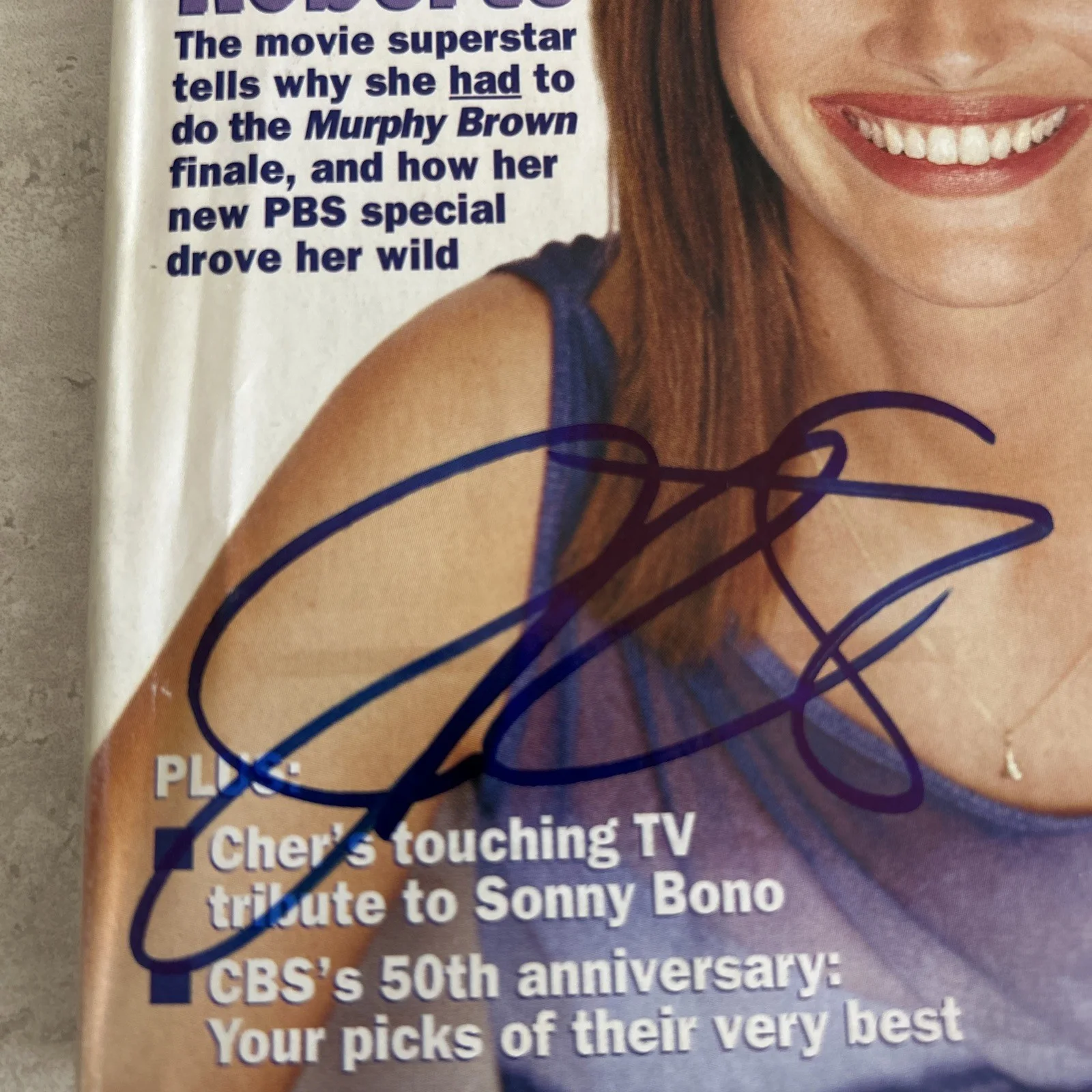 julia roberts — Vintage 1998 Julia Roberts TV GUIDE Signed IN PERSON JSA-COA Autographed, изображение 2