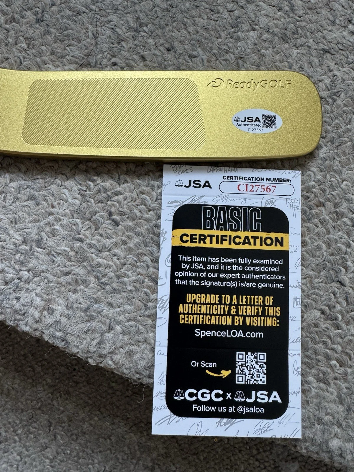 Adam Sandler — Adam Sandler Signed Ready Golf Limited Edition Happy Gilmore Gold Putter JSA COA, изображение 4