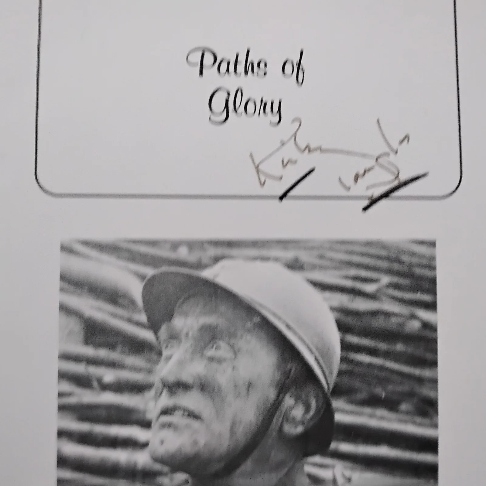 Kirk Douglas SIGNED Book Page 50s Movie Actor Spartacus Van Gogh Paths of Glory, image 3