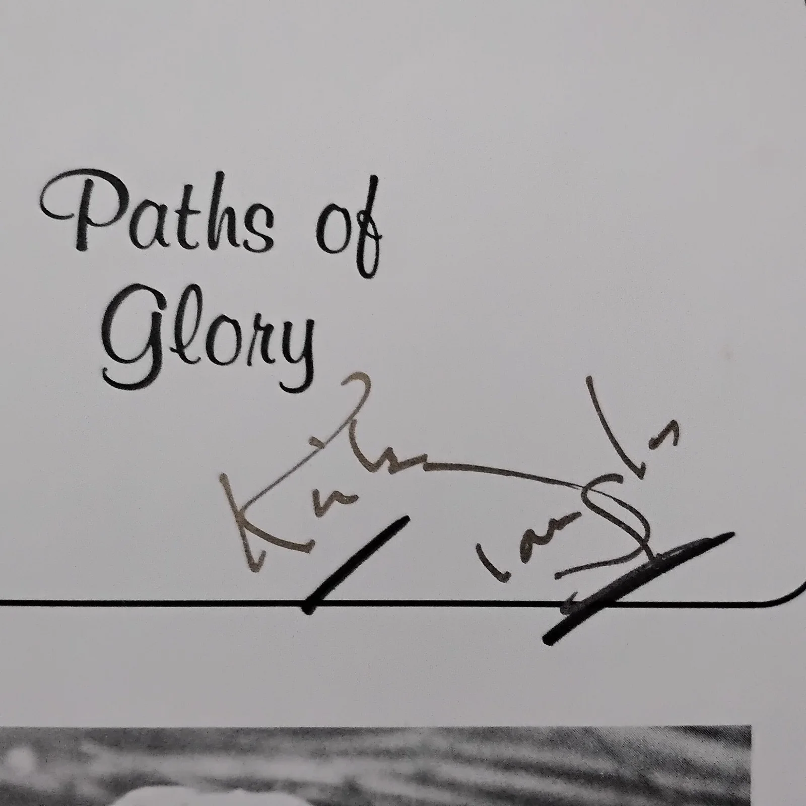 Kirk Douglas SIGNED Book Page 50s Movie Actor Spartacus Van Gogh Paths of Glory, image 4