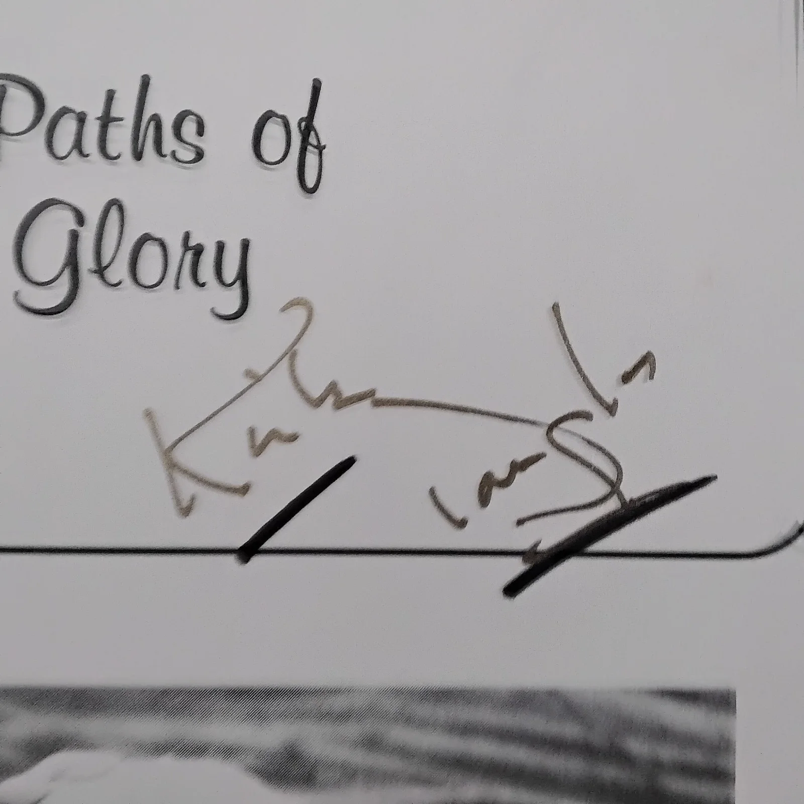 Kirk Douglas SIGNED Book Page 50s Movie Actor Spartacus Van Gogh Paths of Glory, image 5