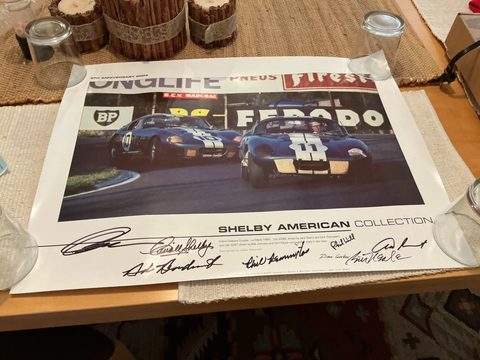 Carroll Shelby — Carroll Shelby Signed Poster with 7 other signatures and COA., изображение 2
