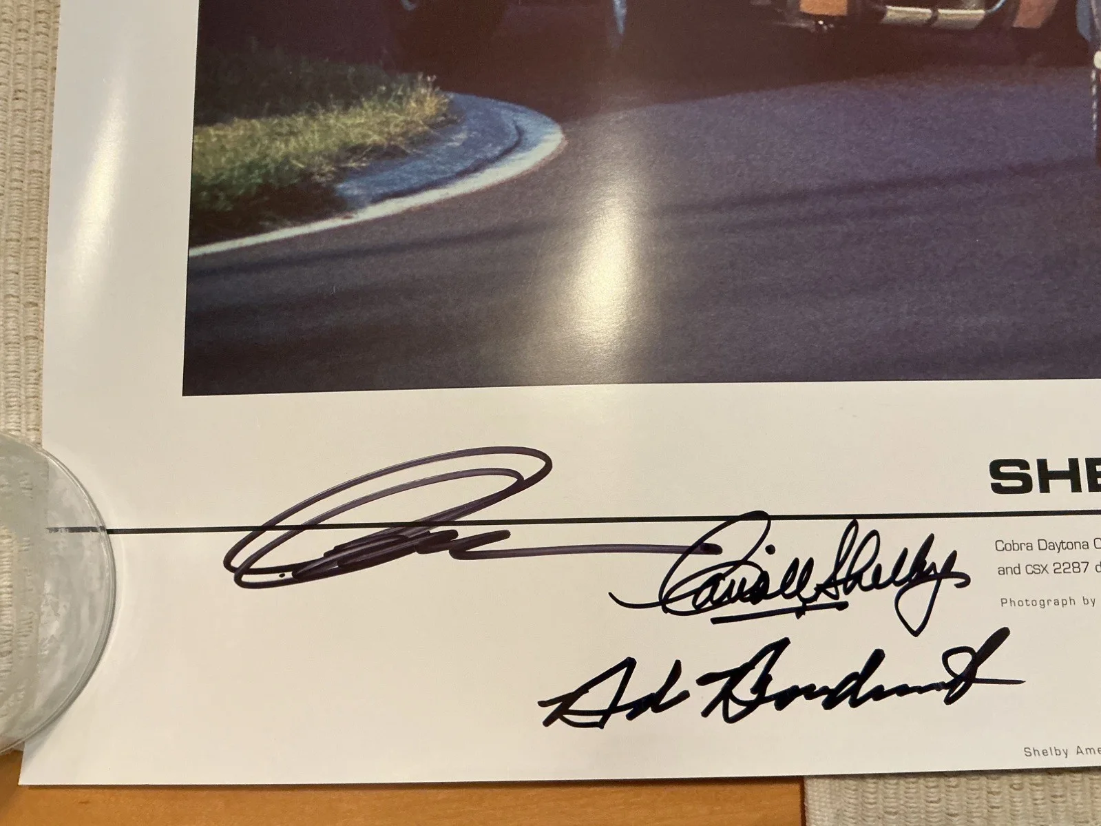 Carroll Shelby — Carroll Shelby Signed Poster with 7 other signatures and COA., изображение 3