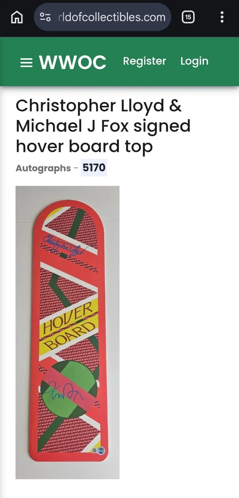 Michael J Fox, Christopher Lloyd — Michael J Fox Christopher Lloyd Signed Back to the Future Hoverboard COA Auto, image 5