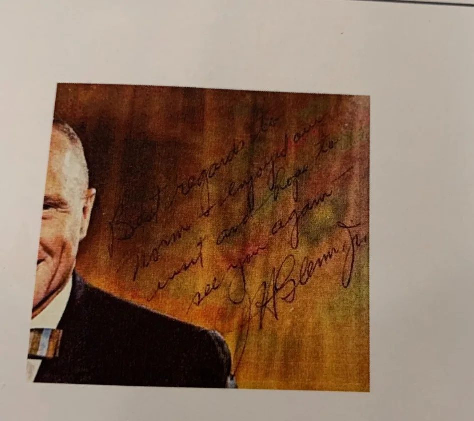 1960's John Glenn Hand Signed Photo with Note BAS Authenticated, image 5