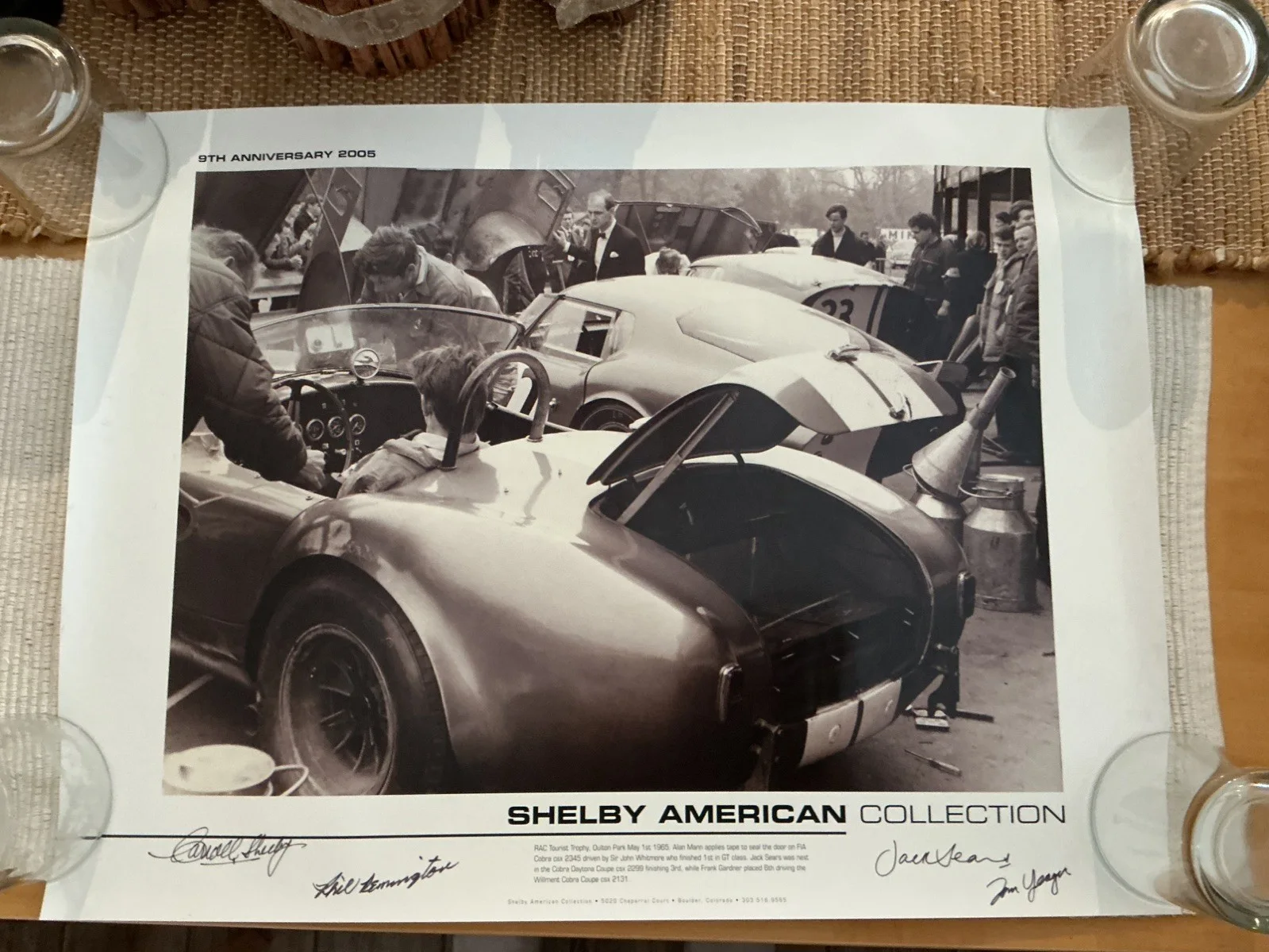 Carroll Shelby — Carroll Shelby Hand Signed Poster with 3 other signatures and COA, изображение 2
