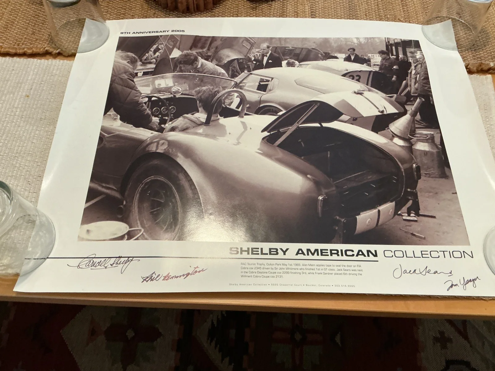 Carroll Shelby — Carroll Shelby Hand Signed Poster with 3 other signatures and COA, изображение 3