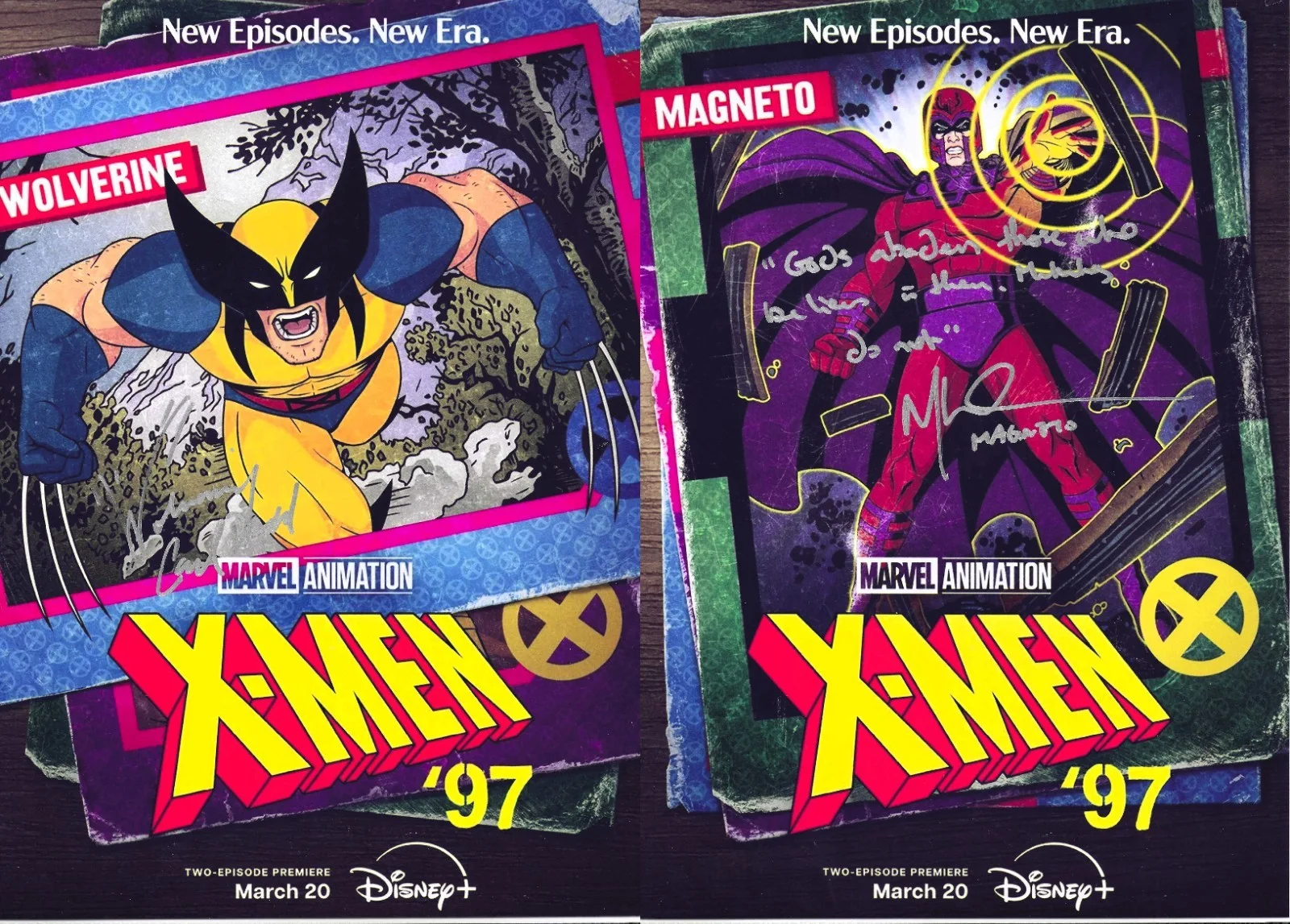 Cal Dodd, Matthew Waterson — 2 X-MEN '97 signed voice actors for MAGNETO & WOLVERINE each coa 8 ¼ x 11 ¾