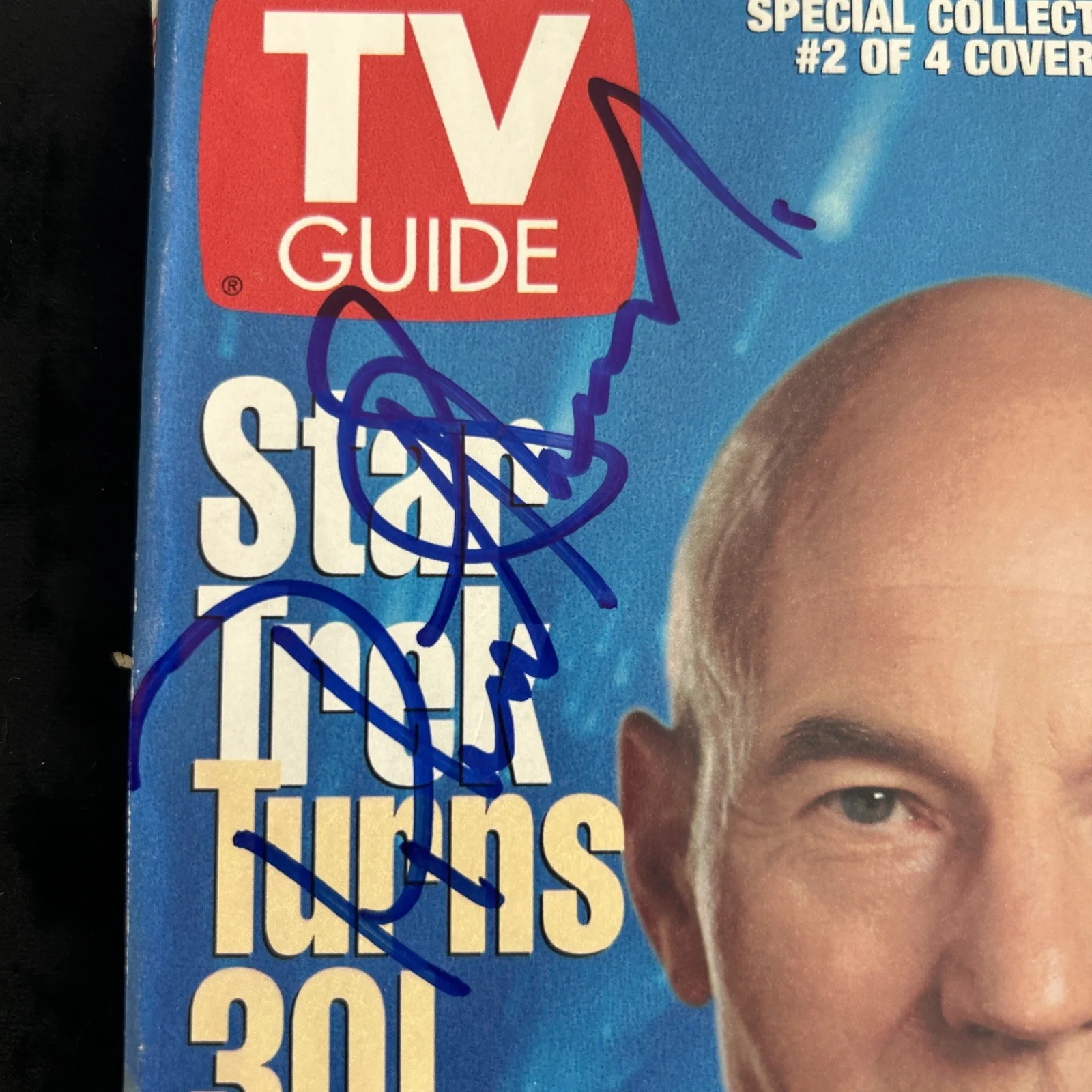 Patrick Stewart — Patrick Stewart Signed In-Person TV Guide Autograph with JSA-COA Star Trek, image 2