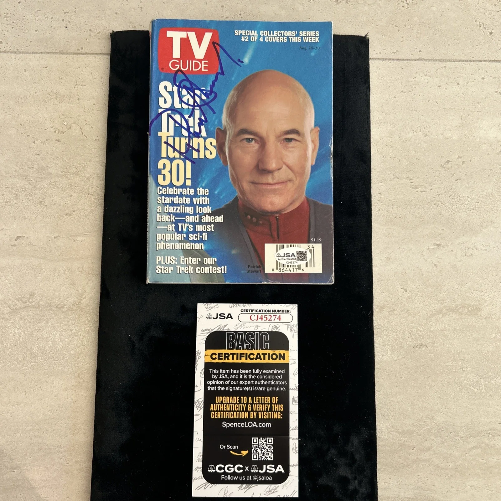 Patrick Stewart — Patrick Stewart Signed In-Person TV Guide Autograph with JSA-COA Star Trek, image 4