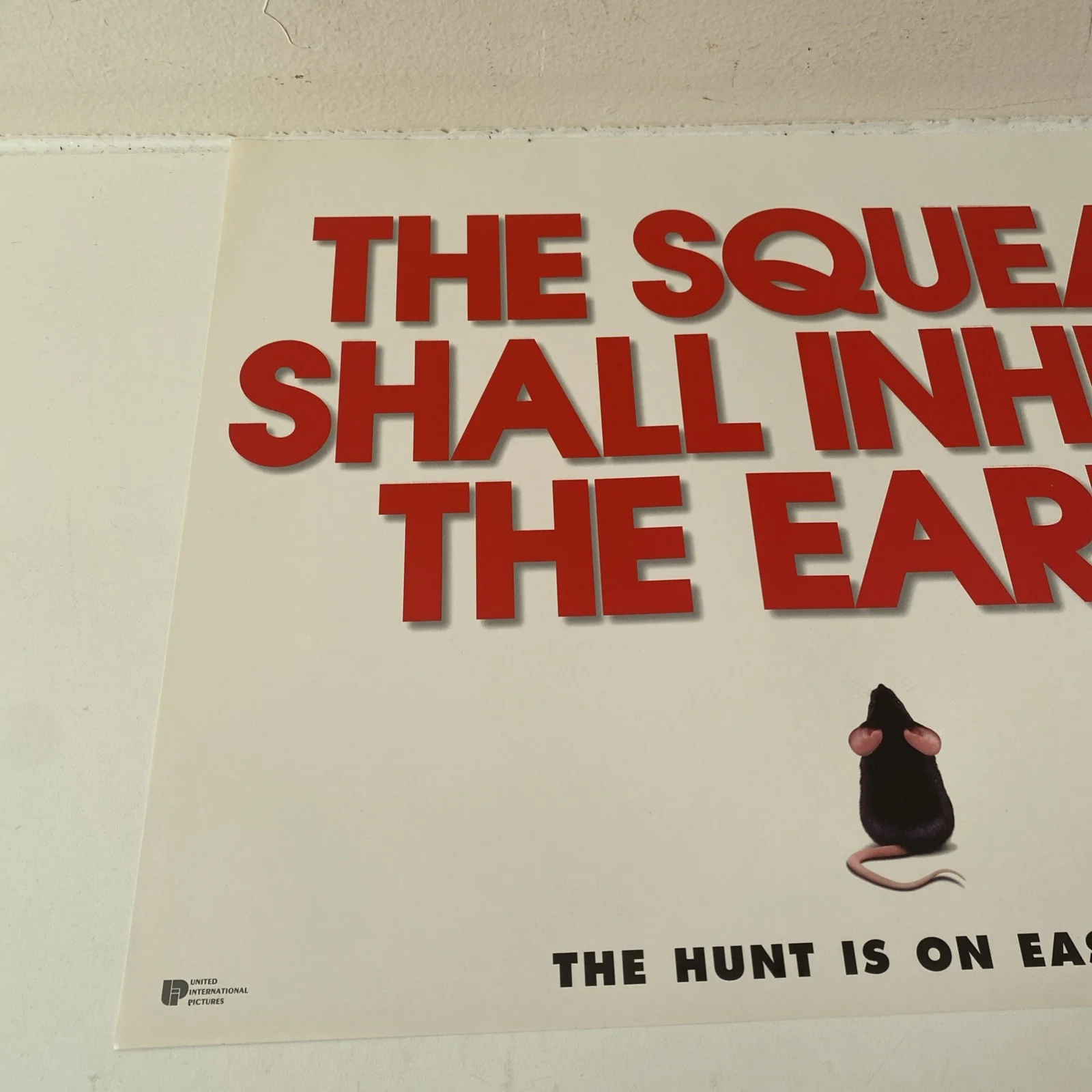 Mousehunt (1998) Original Quad Film Poster (The Hunt Is On Teaser) Nathan Lane, изображение 2