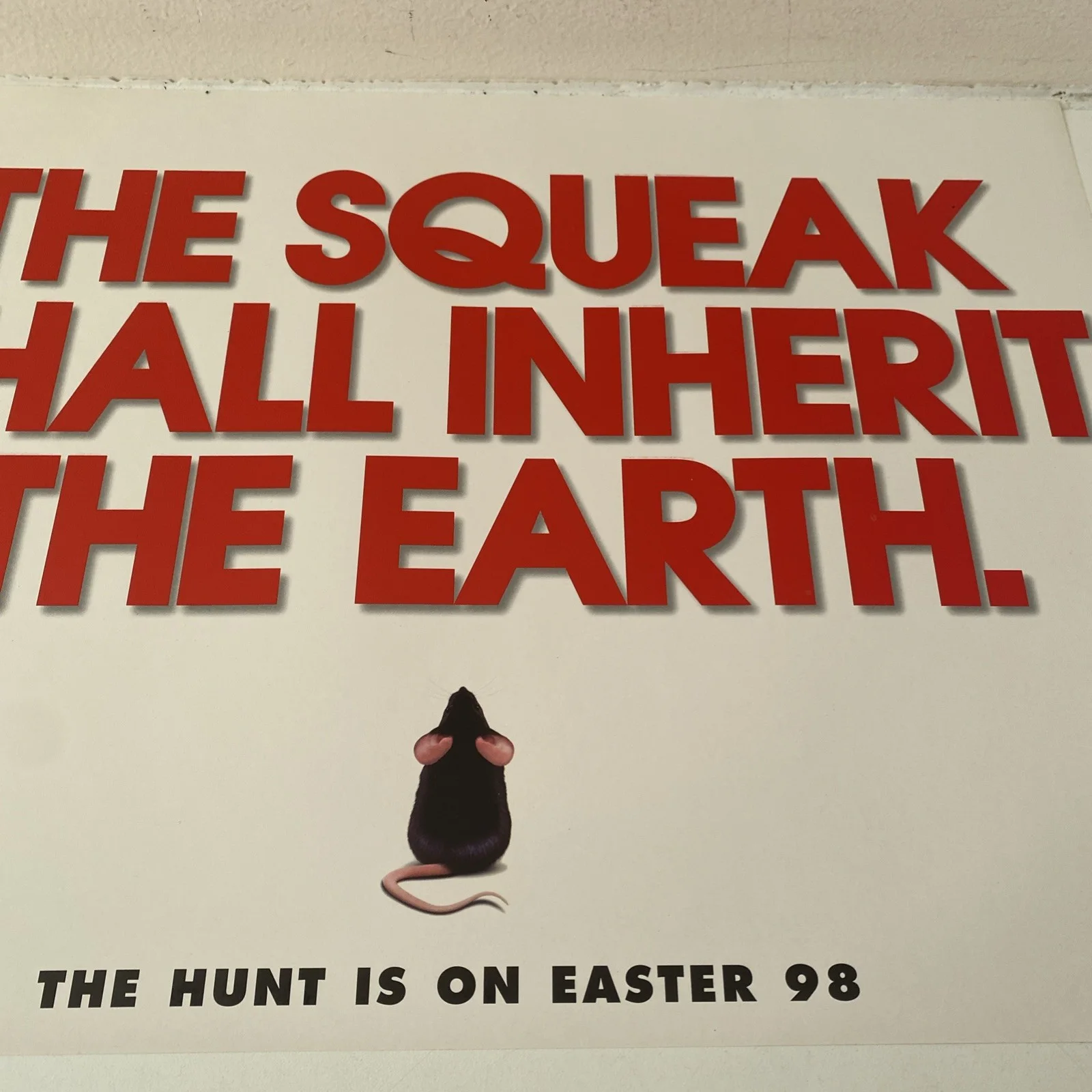 Mousehunt (1998) Original Quad Film Poster (The Hunt Is On Teaser) Nathan Lane, изображение 3