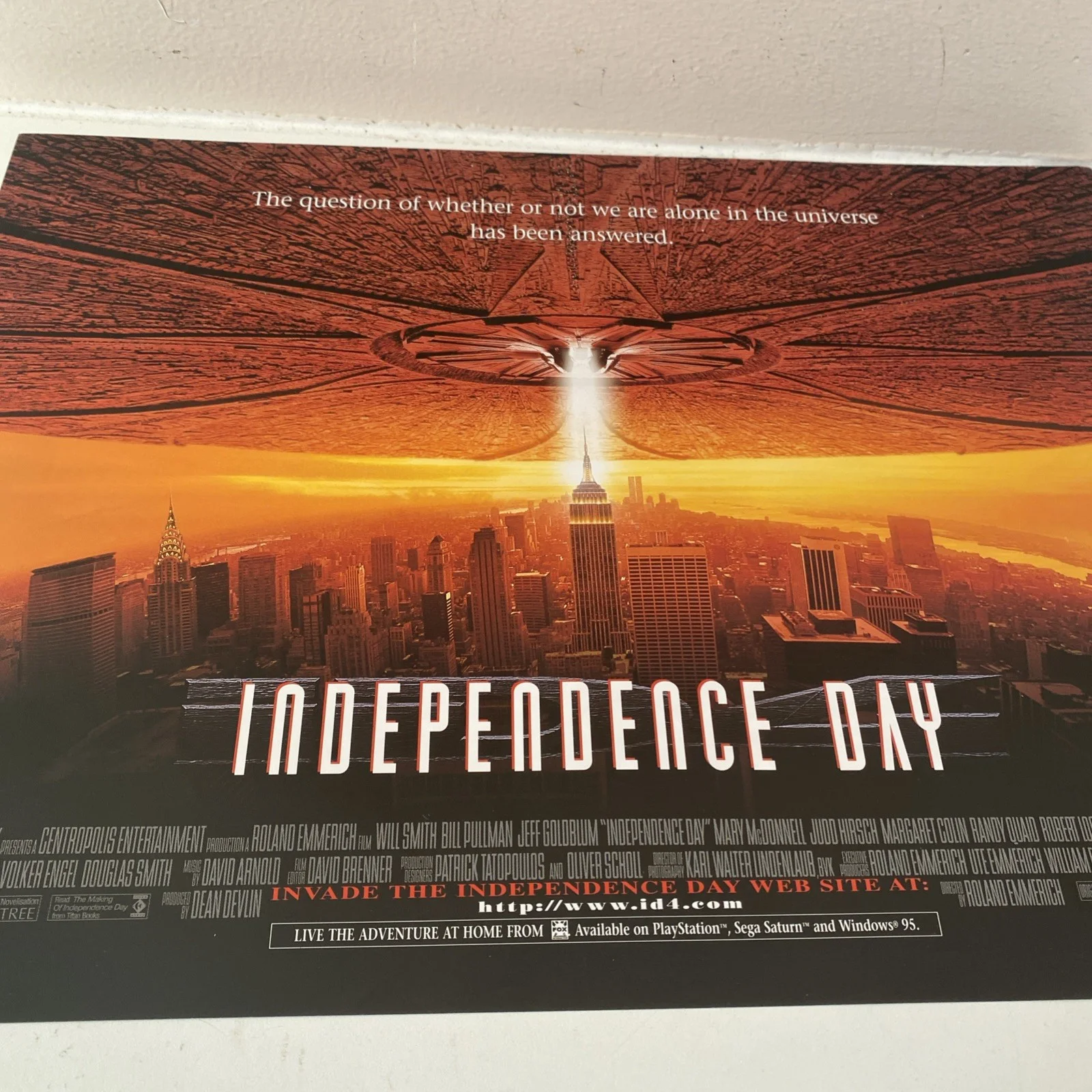 Independence Day (1996) rare original main UK quad poster, image 2