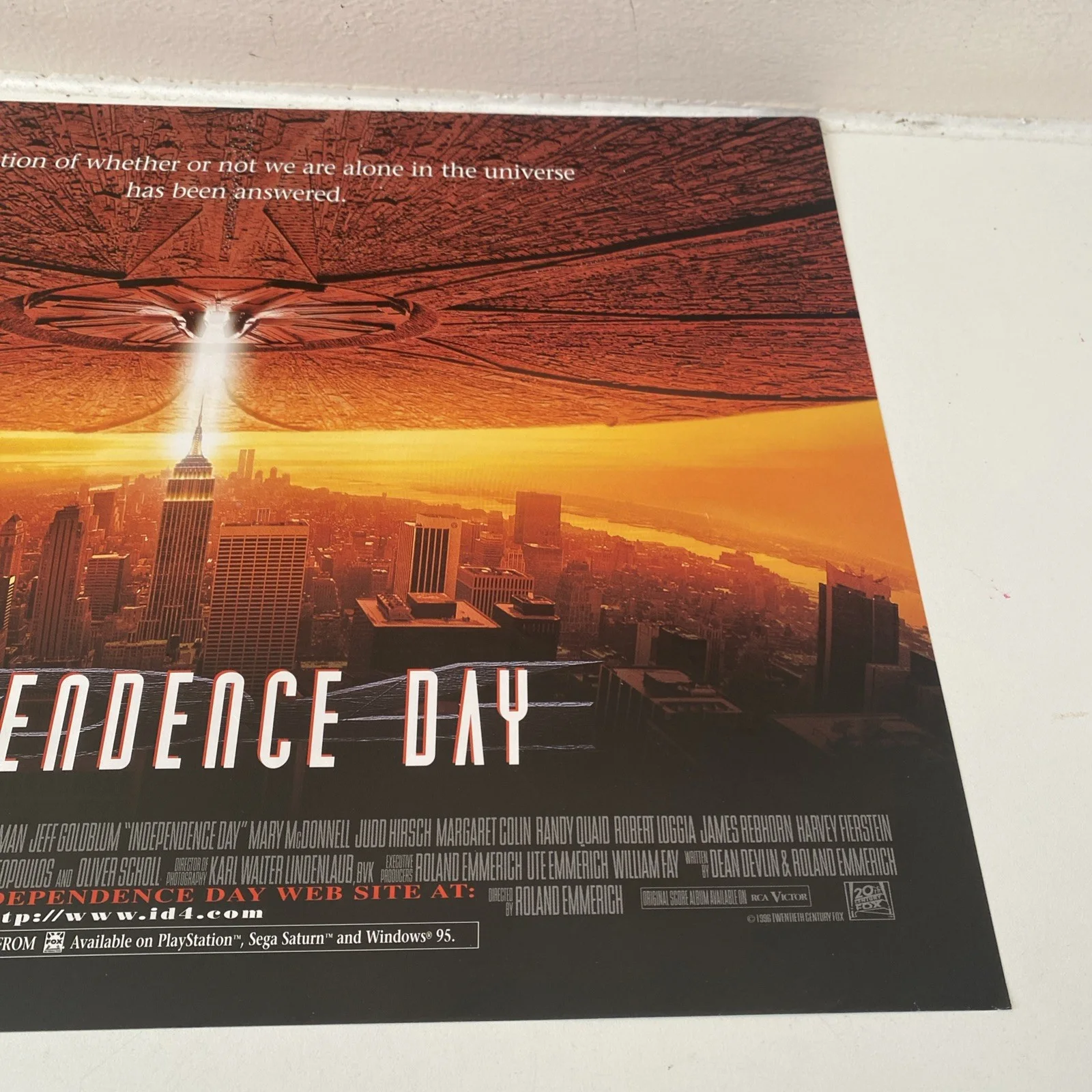 Independence Day (1996) rare original main UK quad poster, image 3