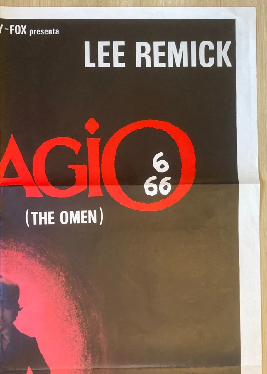 THE OMEN 1976 Original Cinema ITALIAN 2 Fogli Movie POSTER 39x55in Rare Artwork, изображение 3
