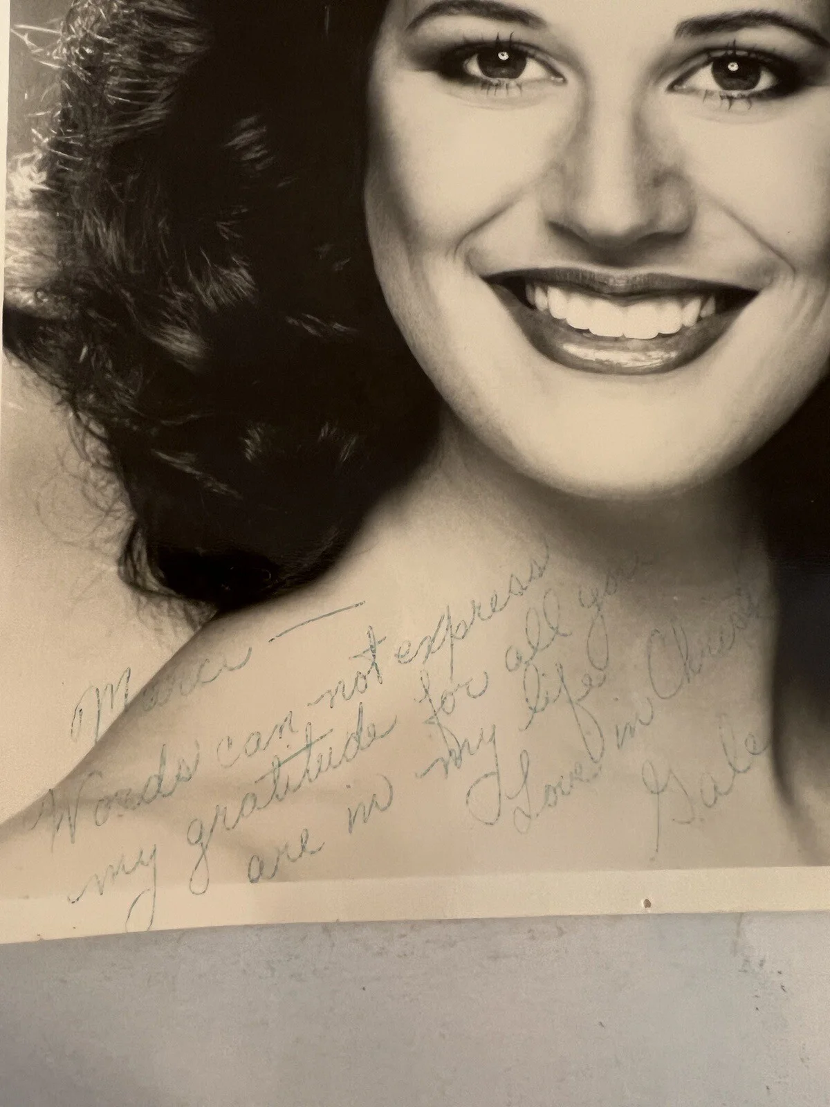 Gale Lee Thomas Miss Hawaii 1982 Autographed Photograph w/Inscription 8x10, изображение 3