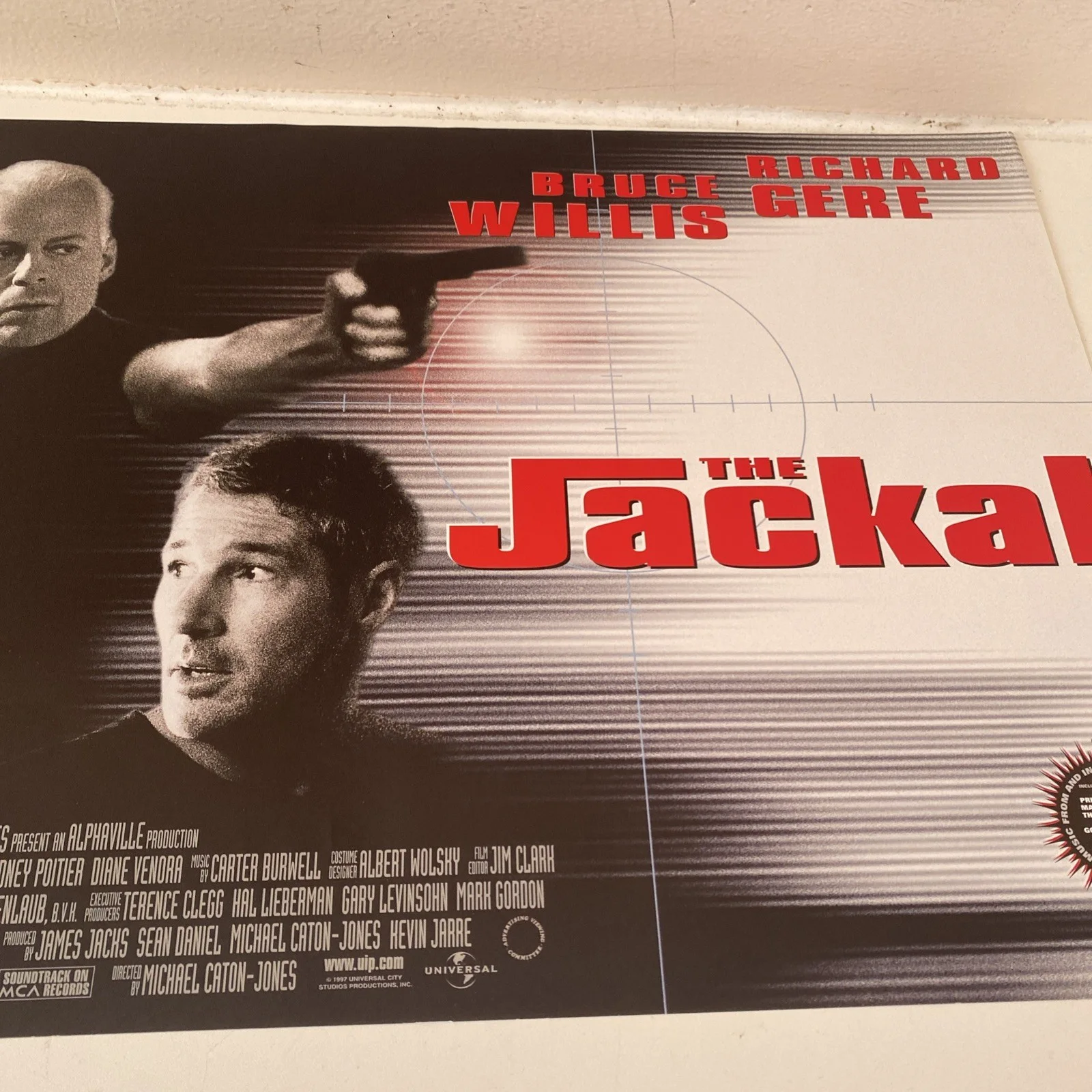 THE JACKAL (1997) Original Cinema Quad Bruce Willis, Richard Gere movie poster, изображение 3