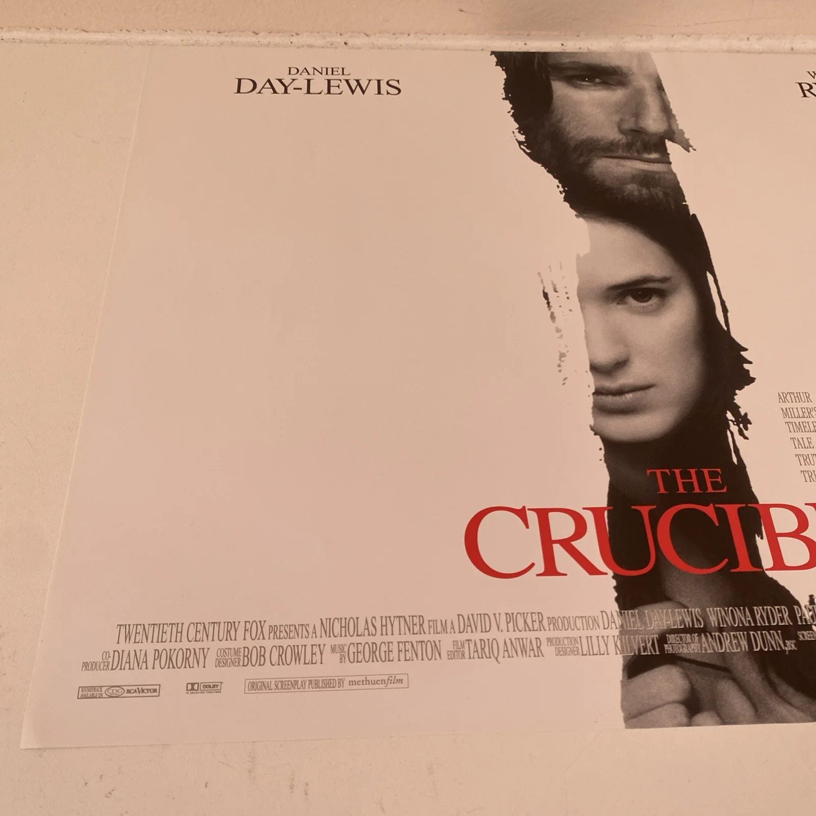 The Crucible 1996 Original UK Quad Movie Poster - new, изображение 2