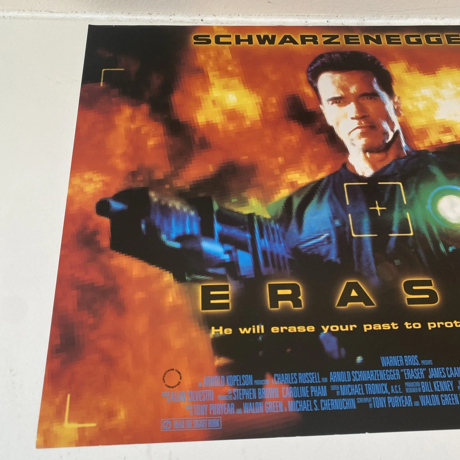 Eraser 1996 Uk Original Mini Quad Movie Poster Arnold Schwarzenegger - new, image 2