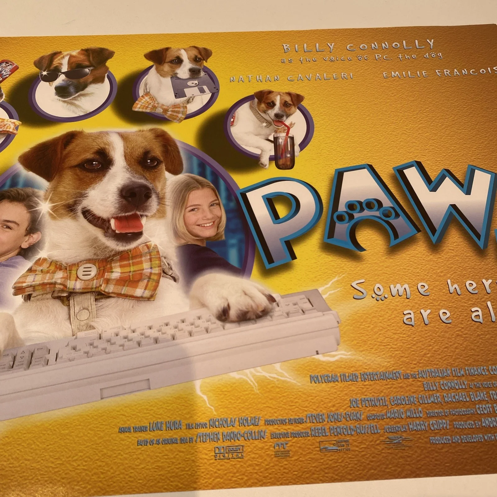 Paws UK Quad Original Film Movie Cinema Poster Billy Connolly 1997 - new, изображение 3