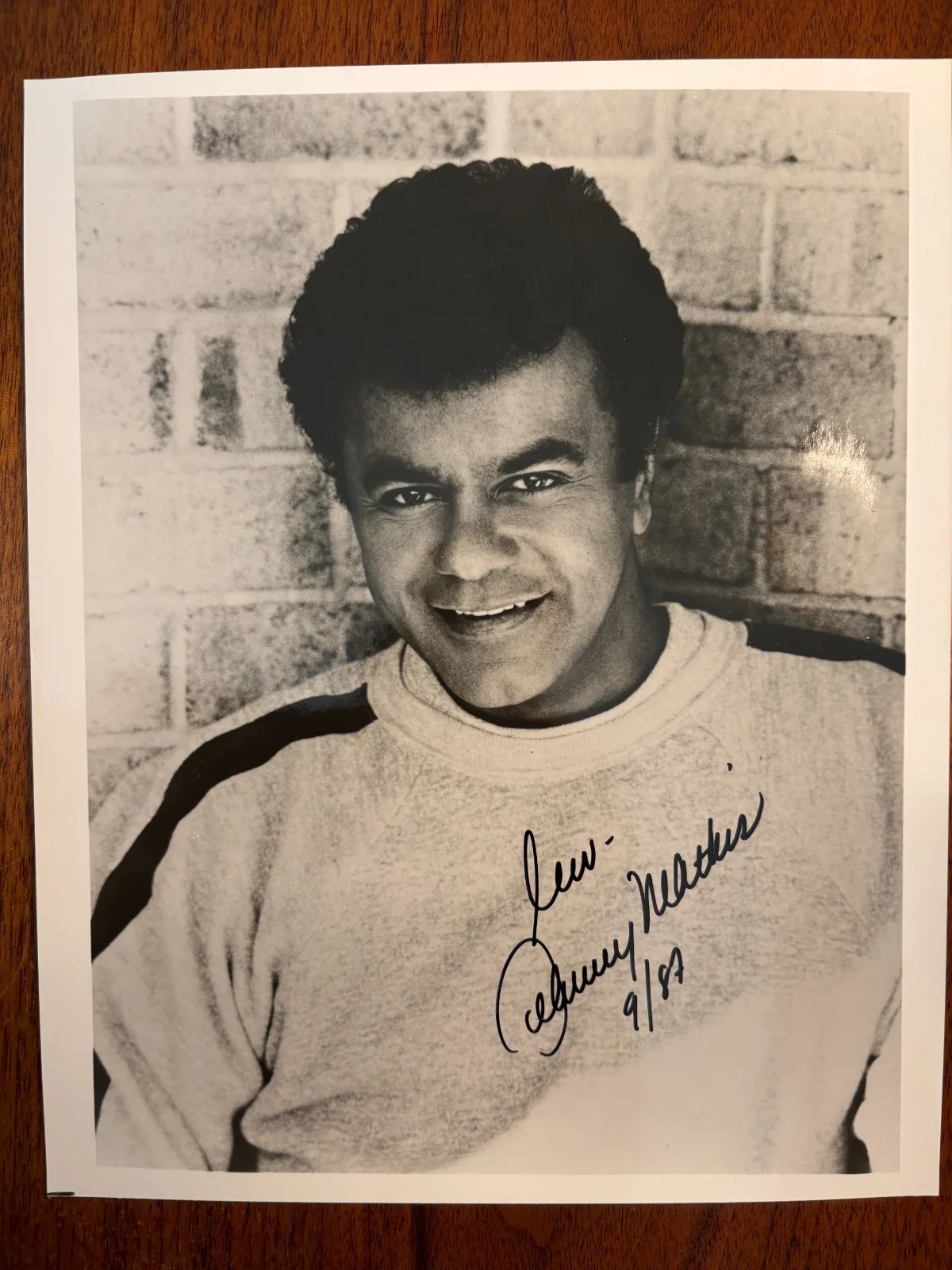Strikingly Handsome Johnny Mathis Signed and Dated 8x10 Glossy BW Photo + COA, image 3