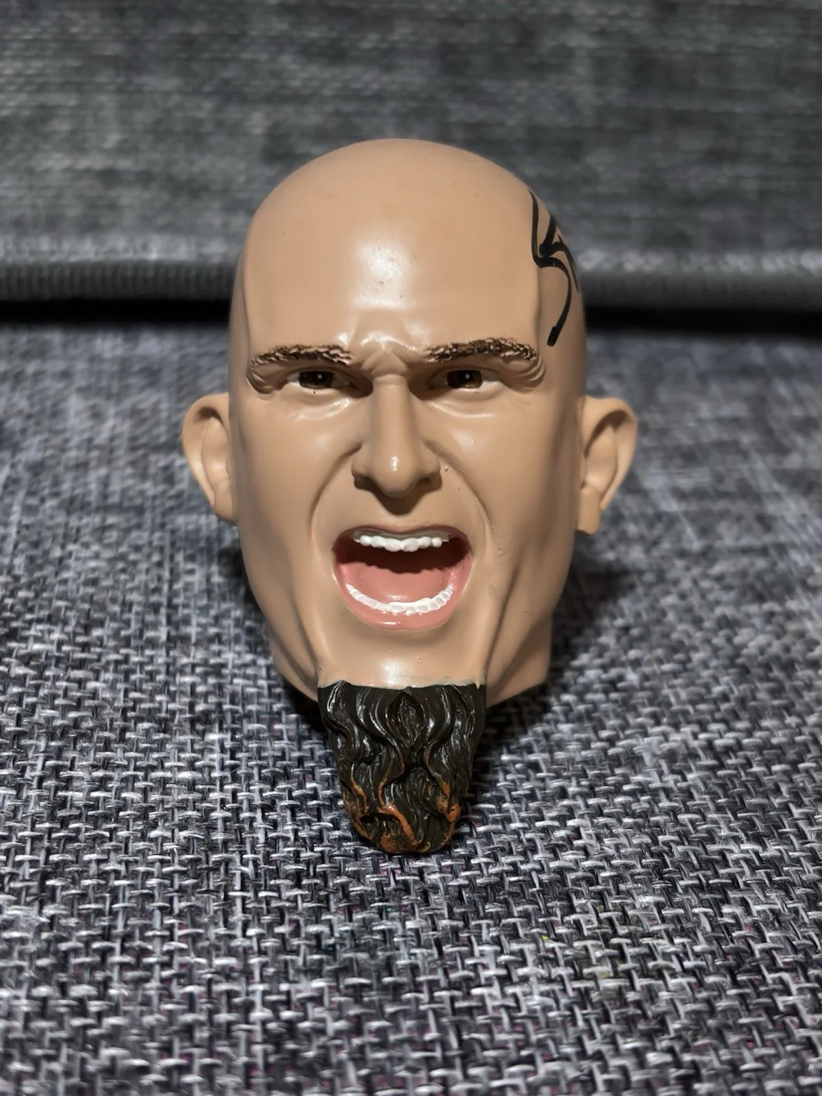 Scott Ian Anthrax Signed Autographed Bobble head **HEAD ONLY** size 2x2, image 2