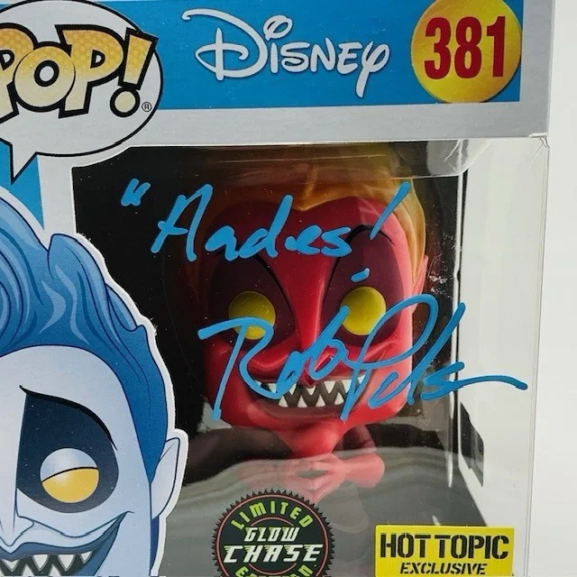Rob Paulsen Autographed Disney’s Hades Glow Chase Limited Edition Funko Pop OC, image 2