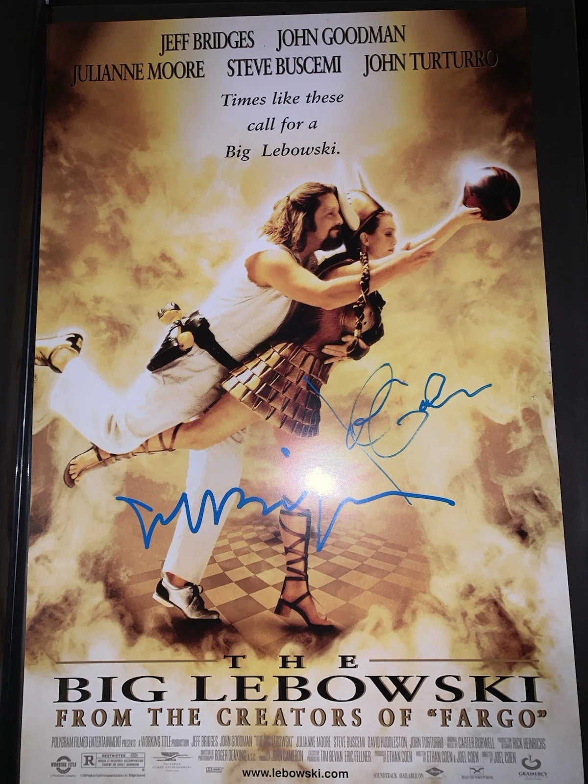 John Goodman — Jeff Bridges John Goodman Signed 12X18 THE BIG LEBOWSKI Beckett COA Autograph, изображение 2