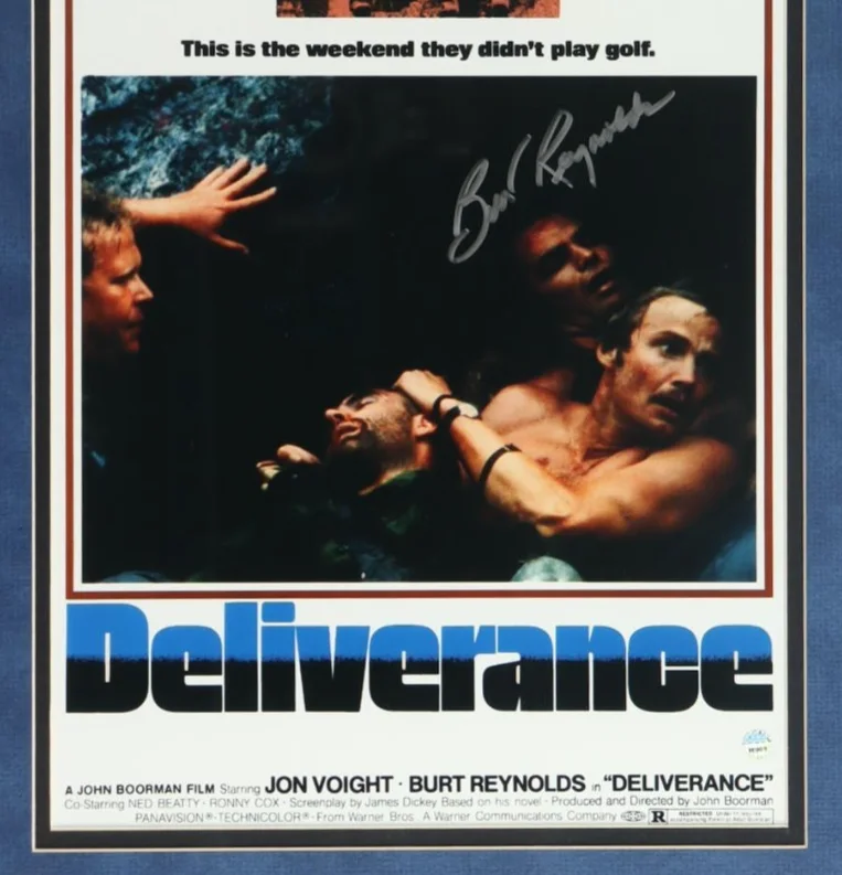 Burt Reynolds Signed "Deliverance" Custom Framed 19"x22" Photo Display (Steiner), image 2
