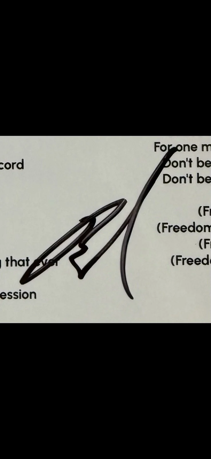 Shinedown Frontman Brent Smith Signed Autographed “Cut The Cord” Lyric Sheet, изображение 2