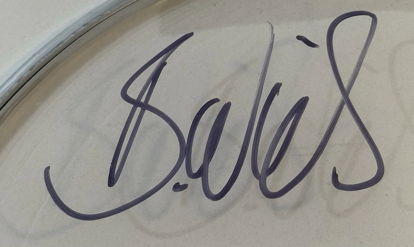 Brad Wilk Rage Against the Machine Autograph Signed Transparent Drumhead Beckett, image 2