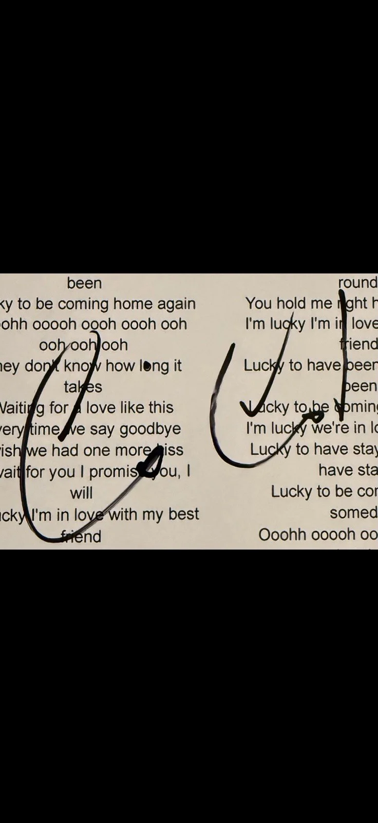 COLBIE CAILLAT SIGNED AUTOGRAPHED “LUCKY” LYRIC SHEET, image 2