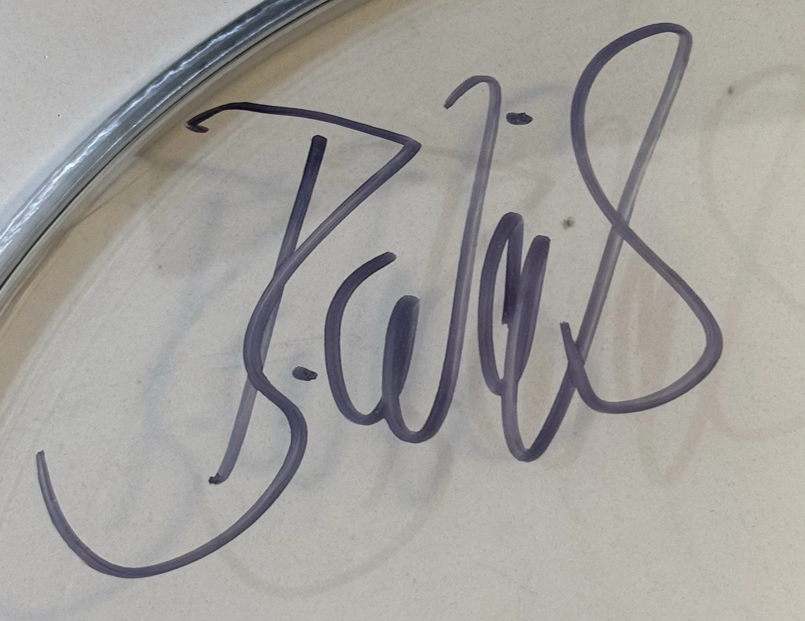 Brad Wilk Rage Against the Machine Autograph Signed Transparent Drumhead Beckett, image 2