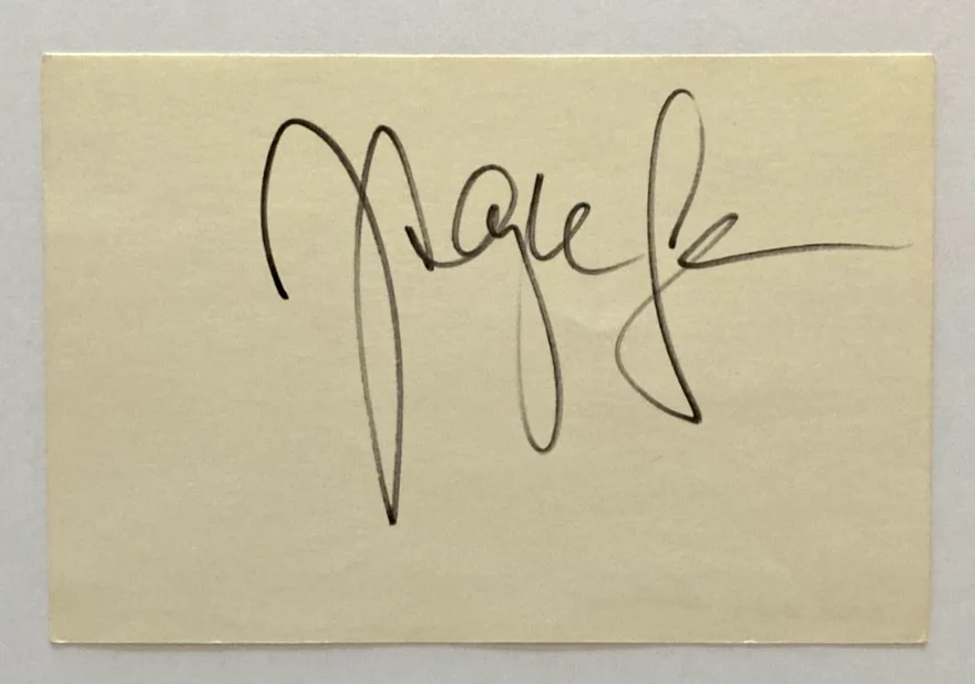 Zsa Zsa Gabor — Hand Signed ZSA ZSA GABOR 3"x5" Index Card AUTOGRAPHED ~Queen From Outer Space~