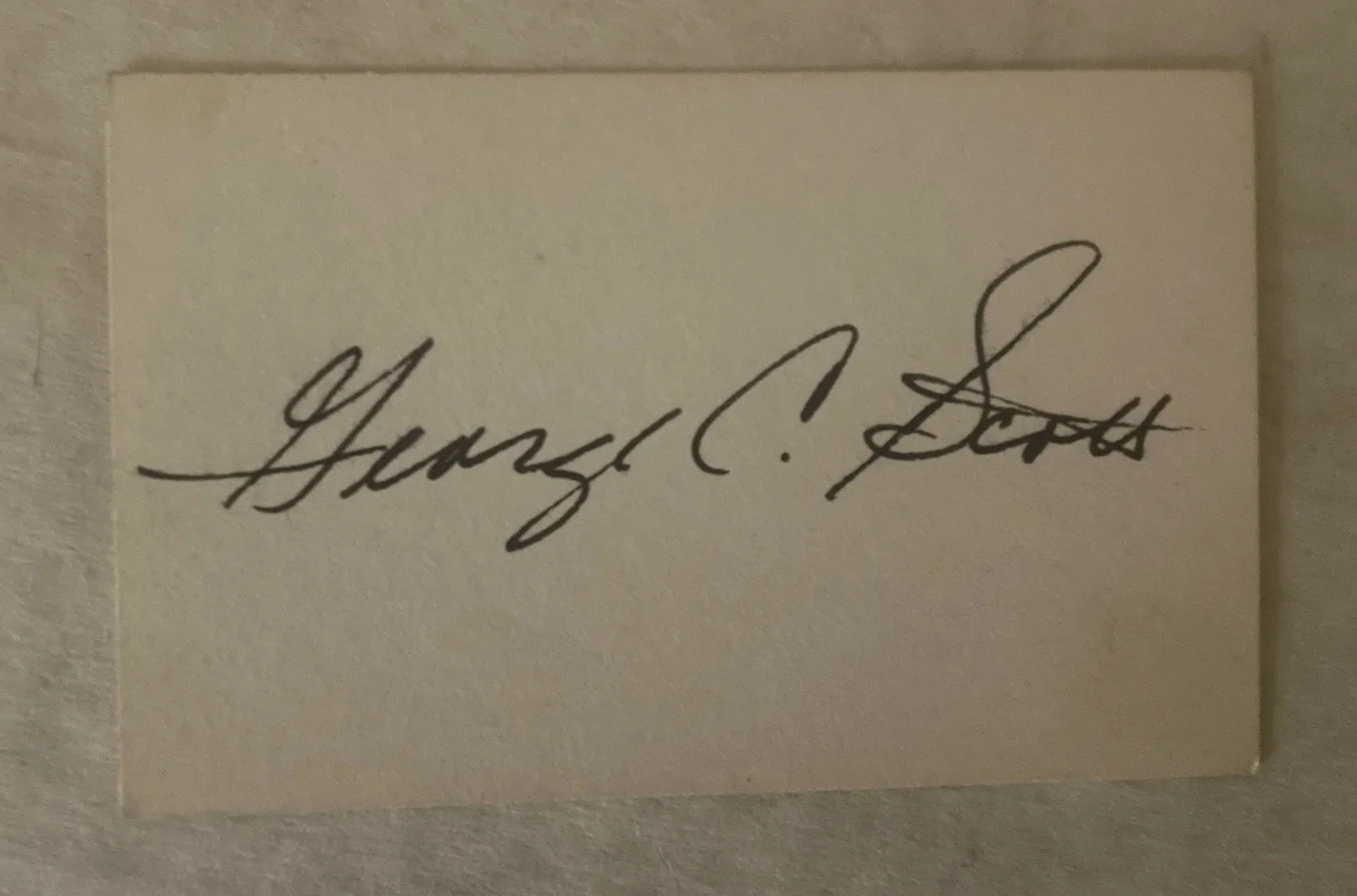 George C. Scott — George C. Scott “Patton” Signed Card w/ 8x10 Color Photo COA, изображение 2