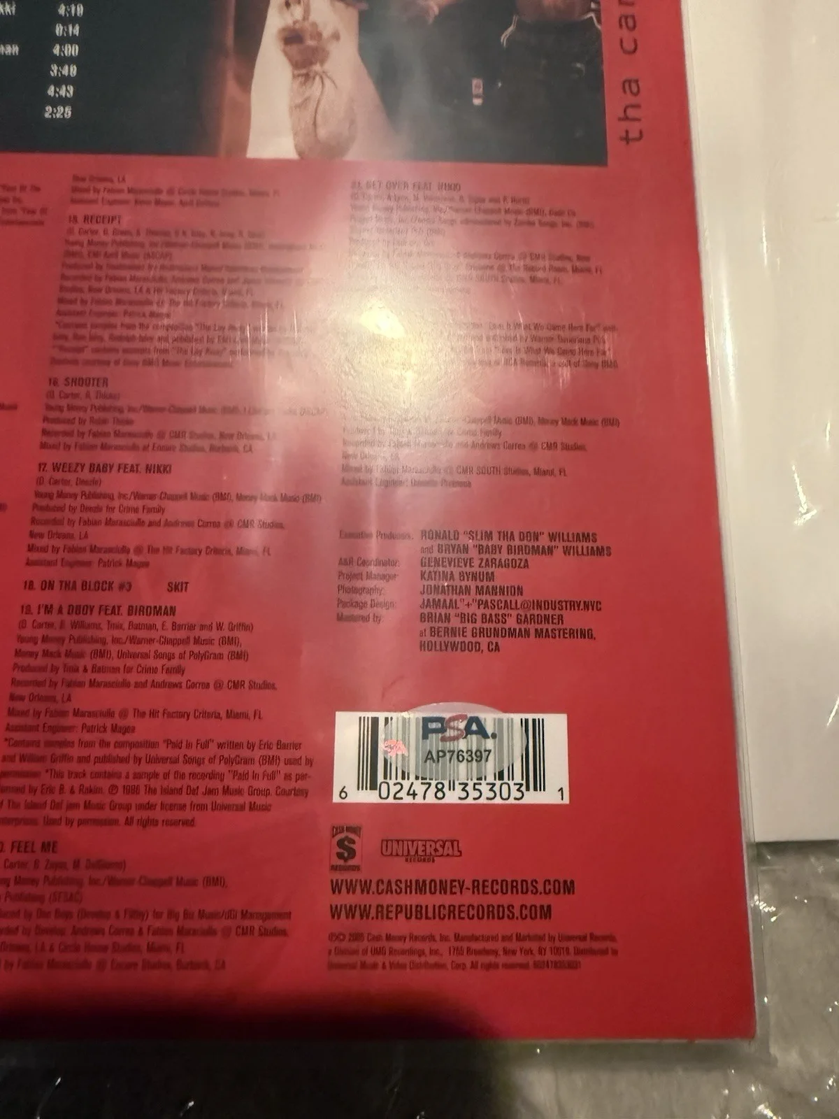 Lil Wayne Signed “Tha Carter II” Vinyl (PSA), image 4
