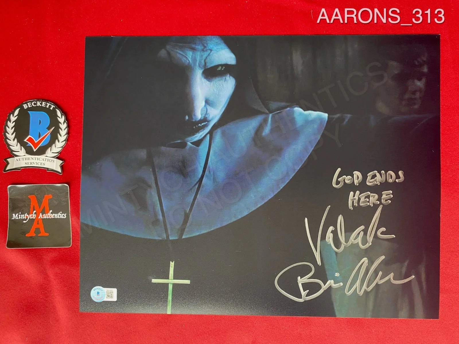 Bonnie Aarons — Bonnie Aarons The Nun signed 11x14 photo Valak The Conjuring Beckett COA