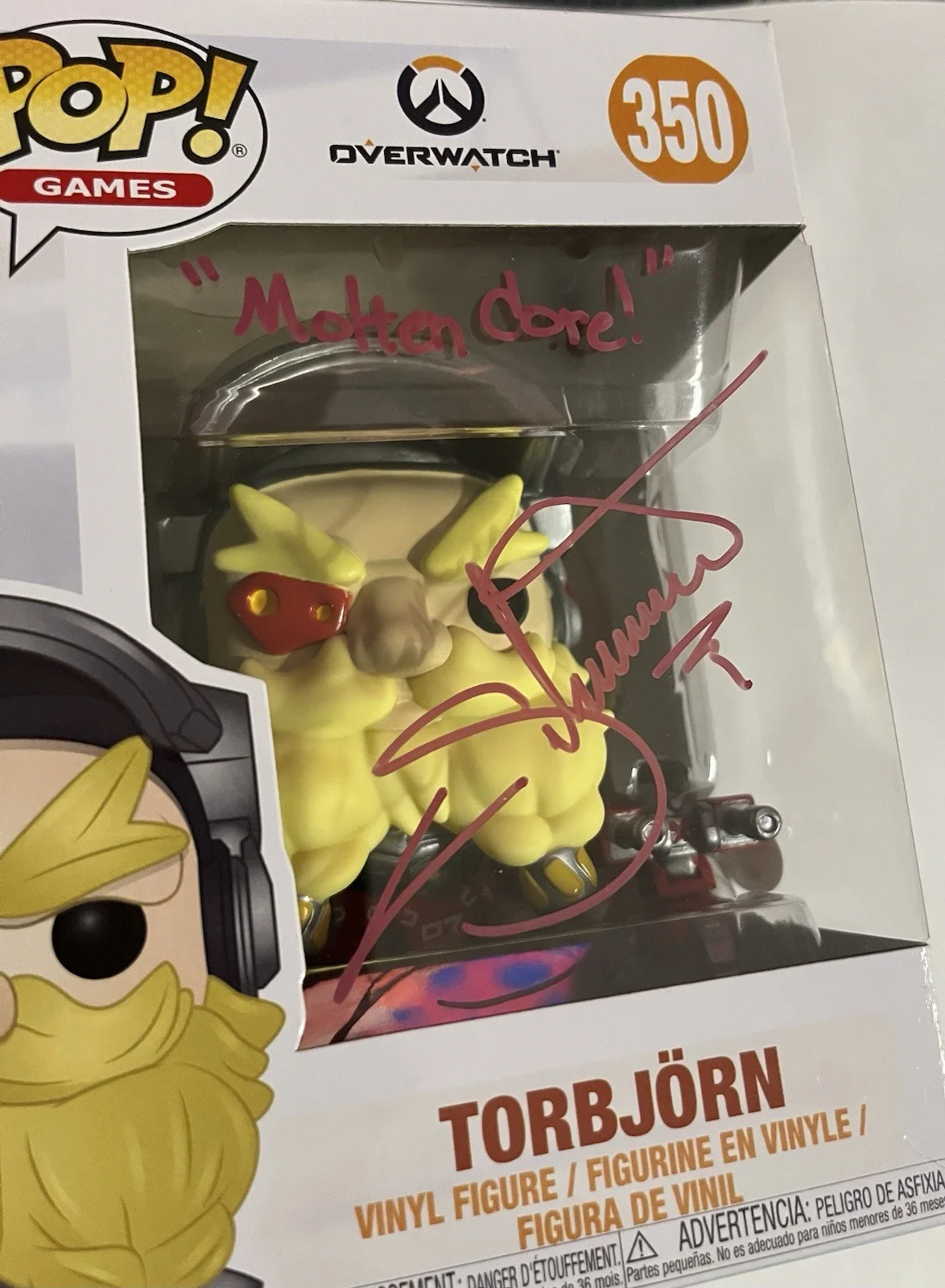 Keith Silverstein — Overwatch Torbjorn 2018 Funko Pop 350 Signed by Keith Silverstein With Quote., изображение 3