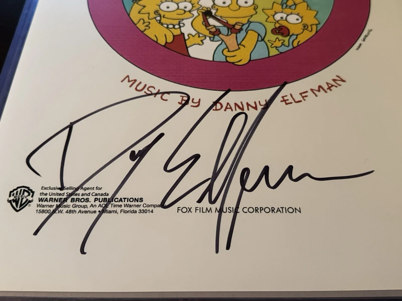 danny elfman — DANNY ELFMAN SIGNED THE SIMPSONS THEME SONG 11X17 PHOTO BECKETT COA, изображение 2