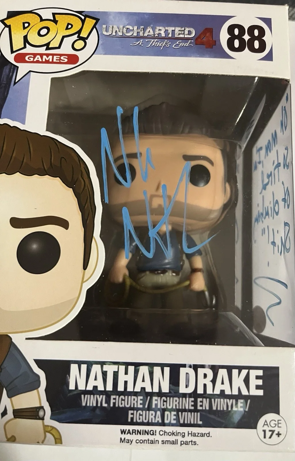 Nolan North — Nolan North Signed Nathan Drake Uncharted Funko Pop With Quote w/ JSA COA, изображение 3