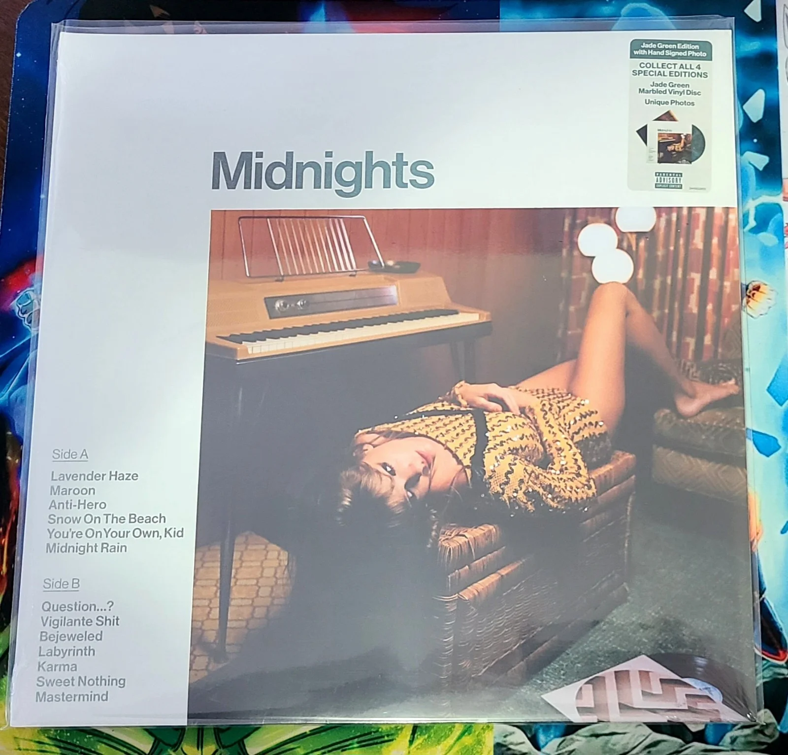 Taylor Swift Midnights Signed Jade Vinyl + Signed Moonstone CD + Cassette, image 2