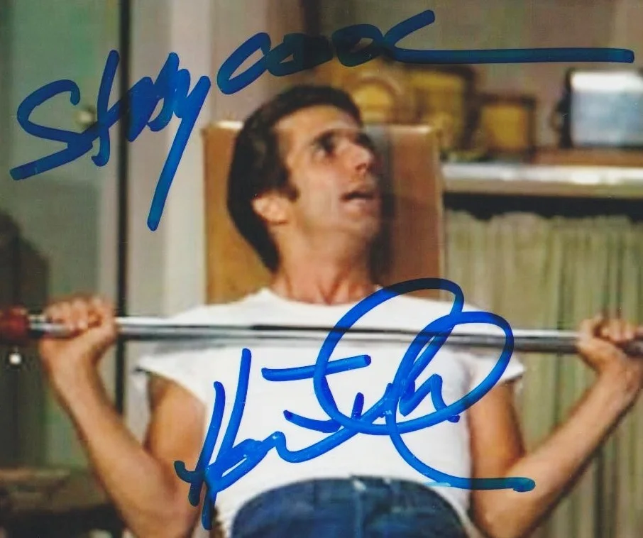 JOHN TRAVOLTA — HENRY WINKLER, Fonzi, "The Fonz" signed 4x6 Happy Days "STAY COOL" photo #2 +COA, изображение 2