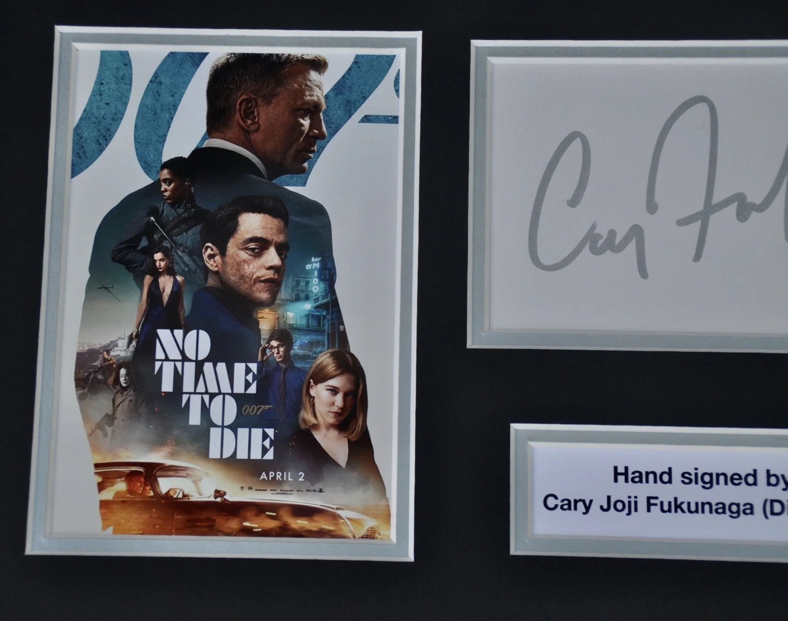 Cary Joji Fukunaga Signed Card Mounted A4 Presentation 007 No Time To Die W/COA, изображение 3