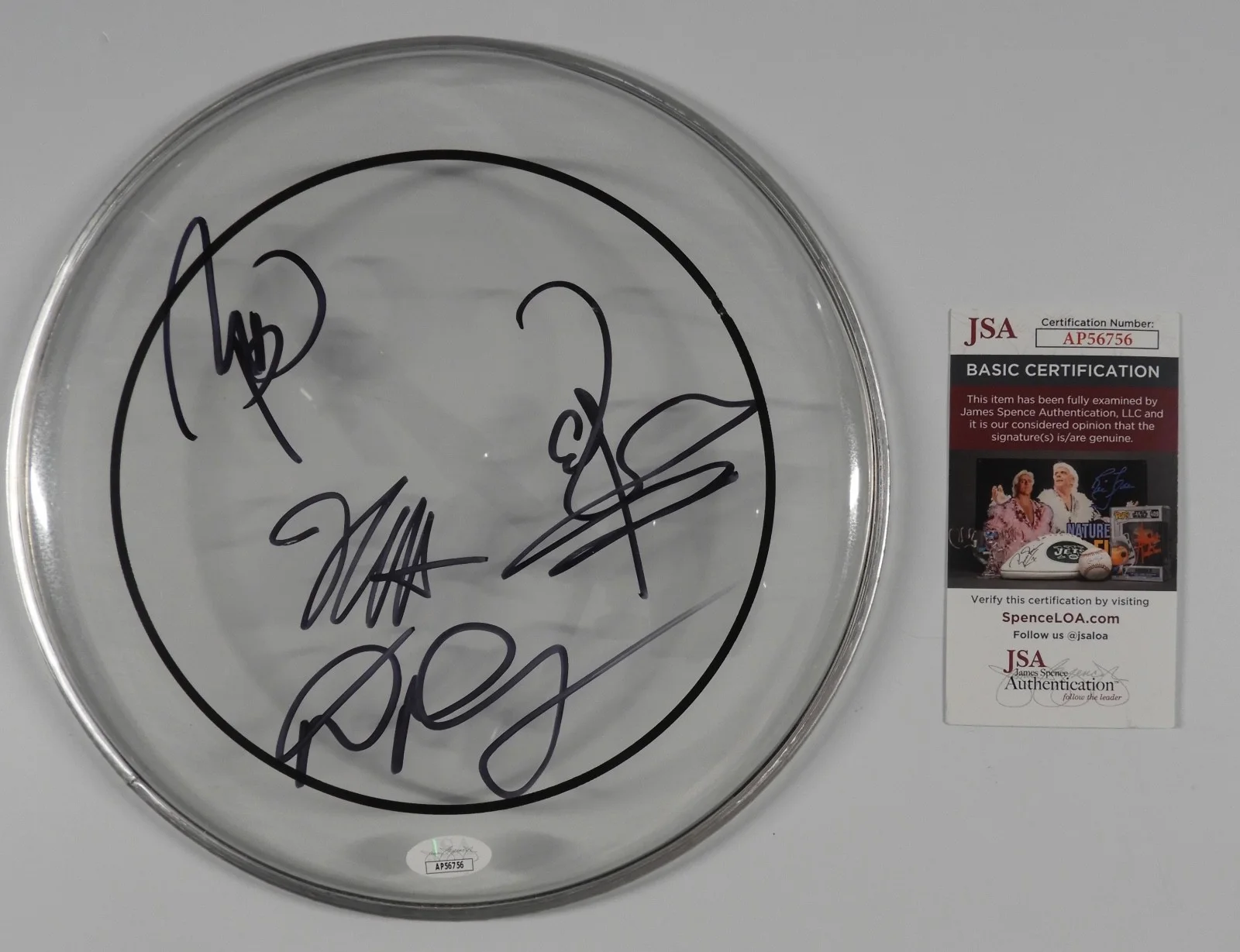 Stone Temple Pilots Signed Autograph Drum Head JSA COA 10", image 2