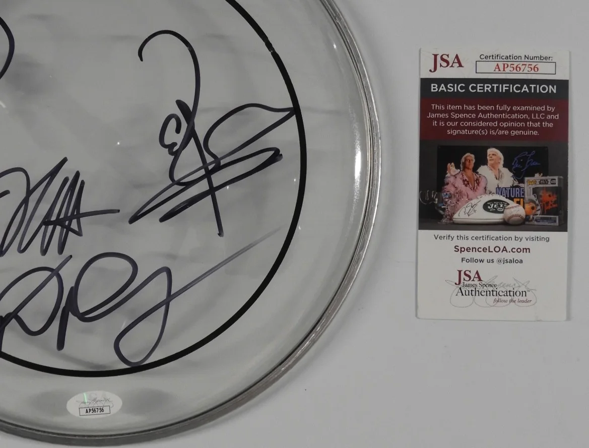 Stone Temple Pilots Signed Autograph Drum Head JSA COA 10", image 3