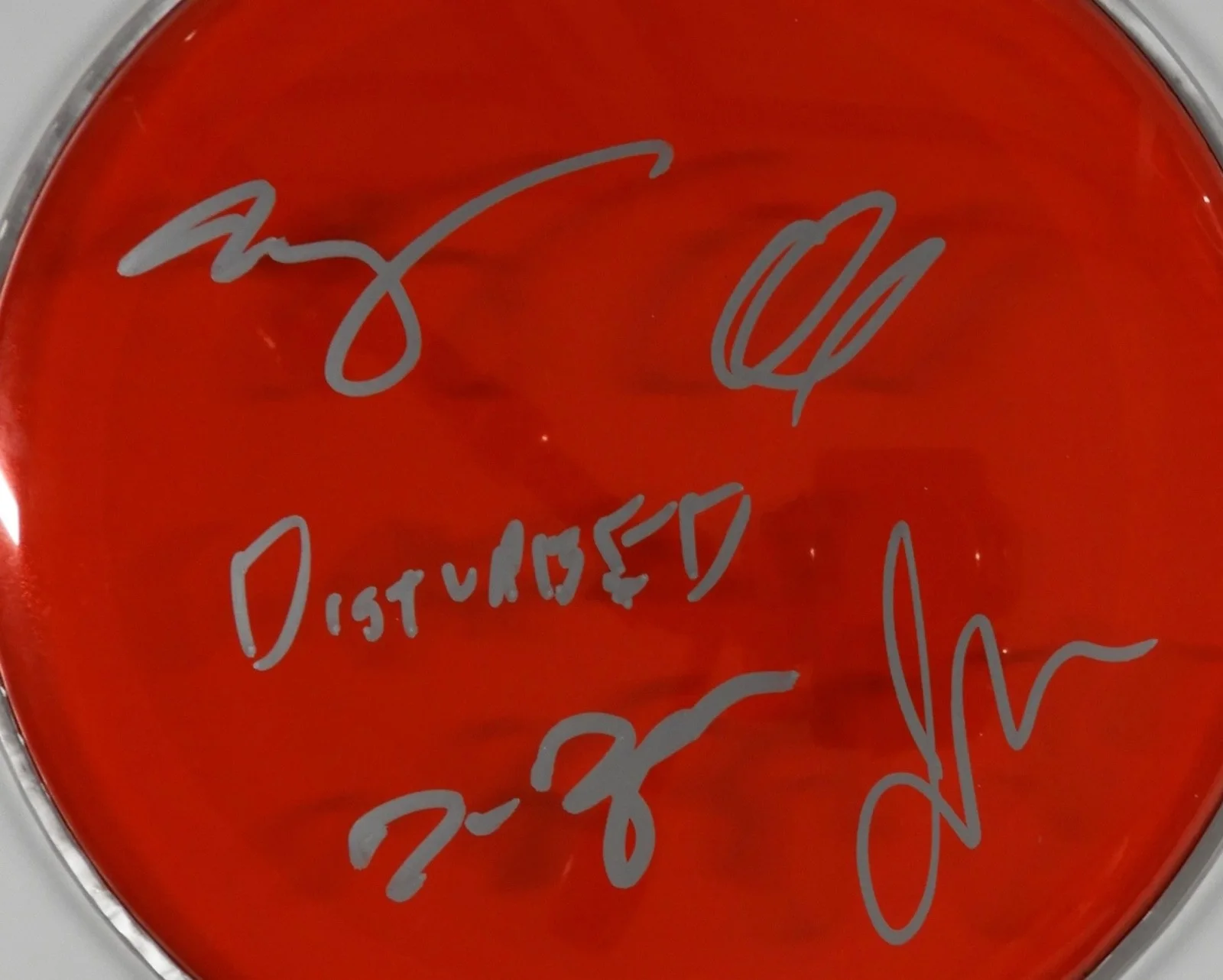Disturbed Fully Signed Autograph Drum Head JSA COA 10" David Draiman +, image 2