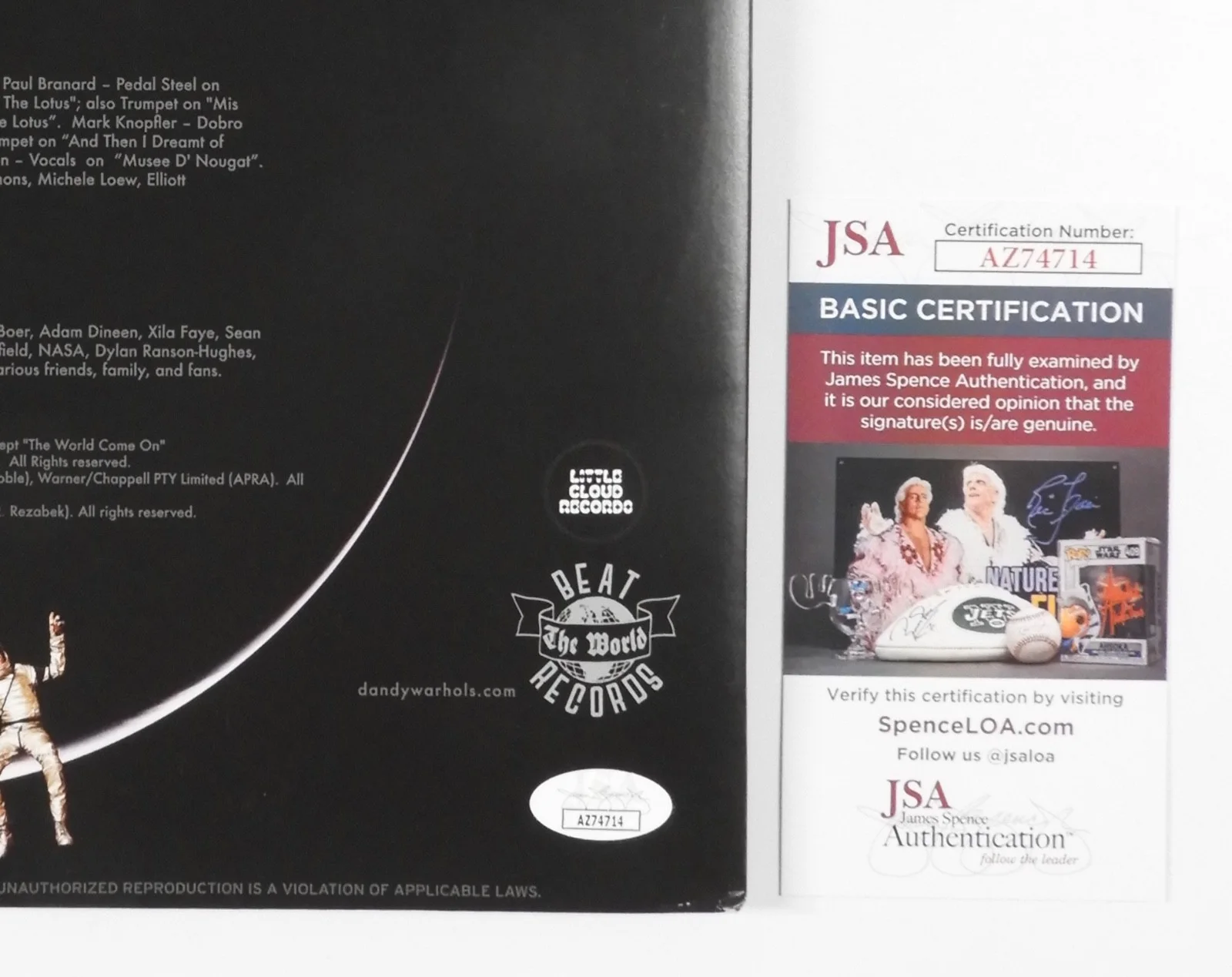 Earth To The Dandy Warhols JSA Autograph Signed Album Vinyl Record, image 3